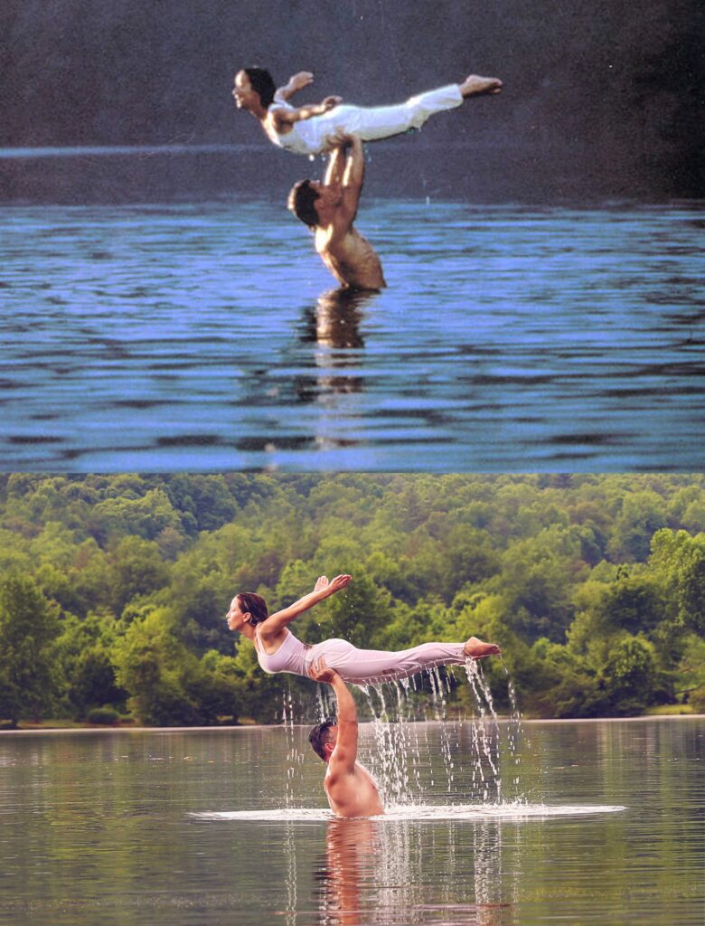 Denise and Brandon Borrelli recreate The Dirty Dancing Iconic Water Lift Scene!
